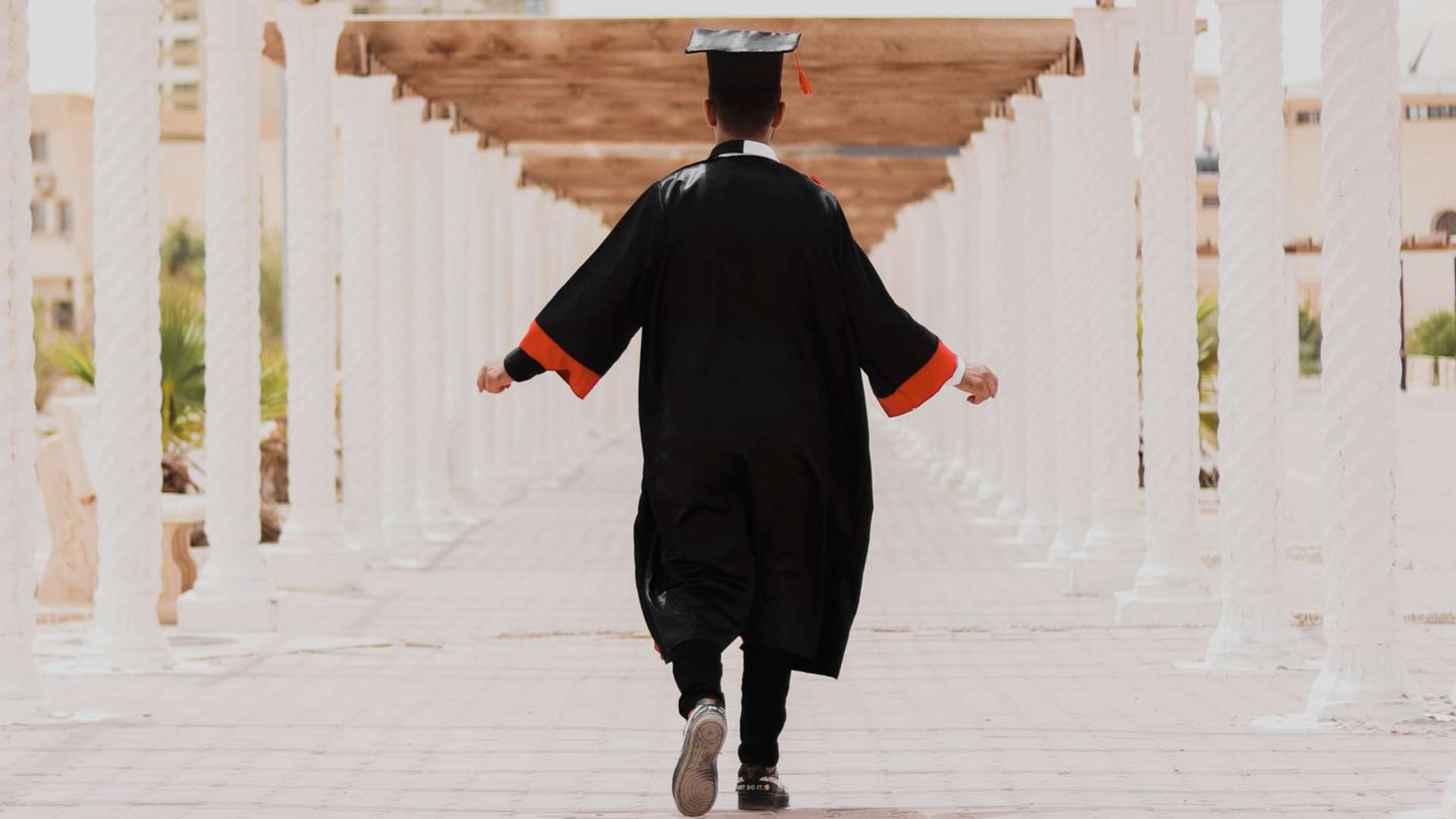 graduate walking